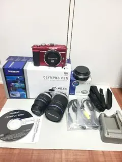 【美品】OLYMPUS PEN E-PL1s ダブルズームキット レッドのサムネイル