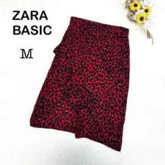【ZARA BASIC】ザラベーシック ひざ丈タイト レオパード柄スカート M