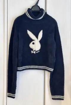 LAGUA GEM × PLAYBOY SHAGGY KNIT 黒　美品