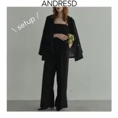 ANDRESD ジャケット　オールインワン　ブラック　セットアップ　セレモニー
