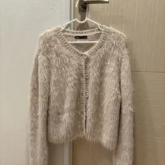 ZARA ファー風ボタン付きカーディガン