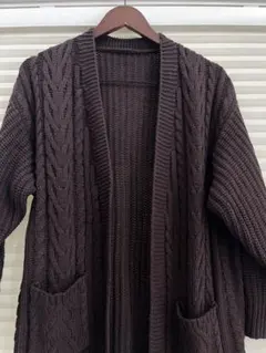 グレイル　ケーブルニット　カーディガン　ニットカーデ　ロングカーディガン　F