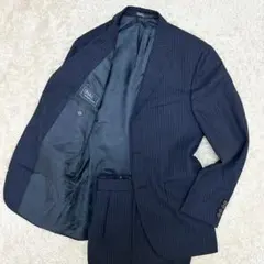 192極上イタリア製◎ラルフローレン セットアップ ネイビー ストライプ M相当