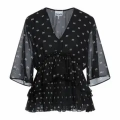 【新品未使用•タグ付き】GANNI トップス　黒　36のサムネイル