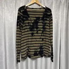 ボーダー タイダイ柄 星ワッペン 長袖Tシャツのサムネイル