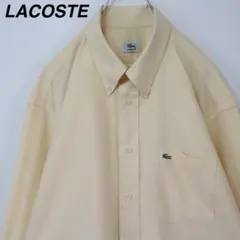 【パステルカラー】ラコステ BDシャツ 刺繍ロゴ 無地 ペールトーン XLサイズ