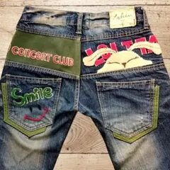 Lolita Jeans Y2k ウサギ刺繍　ダメージ加工のサムネイル