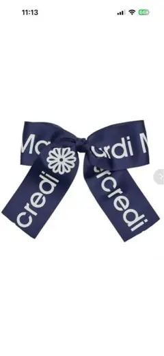 正規品 Mardi Mercredi マルディ ネイビーリボン バレッタ