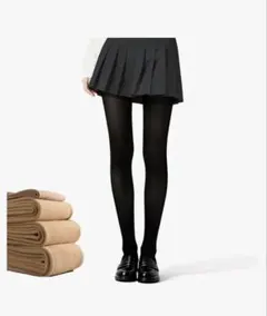 新品未使用　裏起毛タイツ　ブラック　フリーサイズ