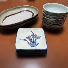 花柄小皿と多色ボウルセット