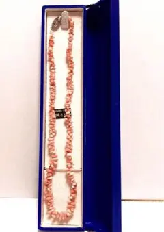 海底桃色珊瑚ネックレス／コーラル／沖縄産／保証書有り／箱入り／ビンテージ／未使用