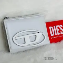 極美品 DIESEL ディーゼル 1DR 二つ折り財布 レザー ホワイト