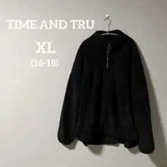 TIME AND TRU ブラック フリースジャケット 【XL】