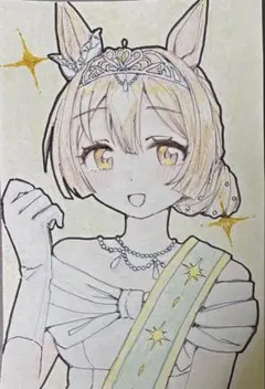 ウマ娘 サトノダイヤモンド 手描きイラスト - メルカリ