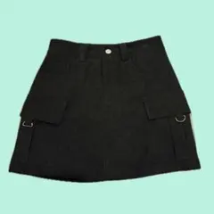 ブラック コーデュロイ ミニスカート S
