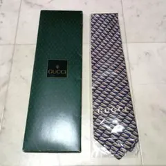 未使用 タグ付 GUCCI グッチ ネクタイ 総柄 シルク イタリア製のサムネイル