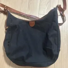 IL BISONTE ショルダーバッグ キャンバス レザー ブラック
