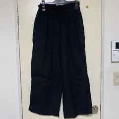 【AuieF】　麻混入りガウチョワイドパンツ