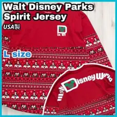 【USA製】ディズニーパークス スピリットジャージ 長袖 Tシャツ クリスマス