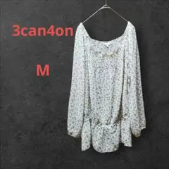 3can4on M シフォン 小花柄 シースルー チュニック ブラウス 透け感のサムネイル