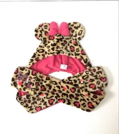 ミニー・マウス ヒョウ柄マフラーキャップ