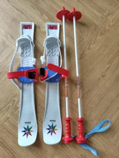 キャプテンスタッグ ジュニアプラスキー キッズスキー板 ストックセット　60cm