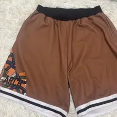ブラウン バスケットボールパンツ サイドポケット付き