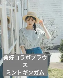 半袖 切り替えフリルブラウス ミヨシエヘカソポ