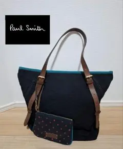 【極美品】Paul Smith トートバッグ ポーチ付き レザー ナイロン