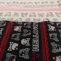 Hello Kitty 生地 布地 はぎれ ドクロ柄