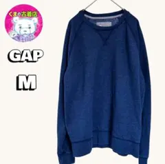 usa古着 GAP ラグラン スウェット M ネイビー 無地 裏起毛