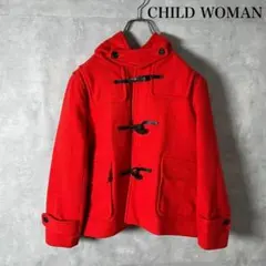 CHILD WOMAN ウール 短丈 ダッフル ジャケット 赤 N416