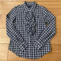 Ralph Lauren チェック柄フリルシャツ 140