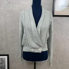 CORDIER カーディガン ボレロ ニット L相当 グレー 伸縮性有 ★のサムネイル