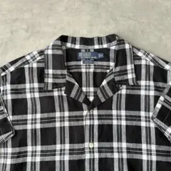 ポロ ラルフローレン 半袖 シャツ XL チェック ブラック CLAYTON