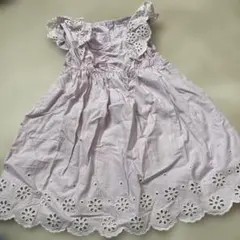 アプレレクール　薄紫 フリル付きノースリーブワンピース　100