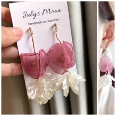 1330アンティークピアスイヤリングゴールド大ぶりフラワーロングシンプル韓国お花