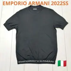 最終値下げ【美品】EMPORIO ARMANI 2022SS ロゴ 半袖 ニット