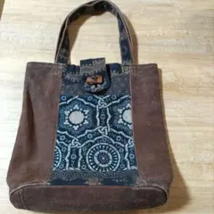 古布　藍染　柿渋　手提げバッグ　トートバッグ