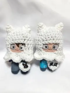 ぬい服 ハロウィン ねこみみおばけのかぶりもの＋ポシェット 計4点 ホワイト系