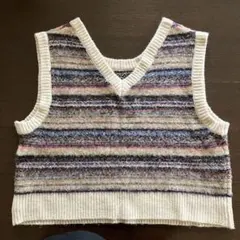 niko and… ショート丈 ニットベスト マルチカラー 毛混
