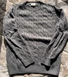 LACOSTE グレー ケーブルニットセーター