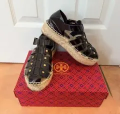 トリーバーチ　TORY BURCH エスパドリーユ パテントレザー チョコレートのサムネイル