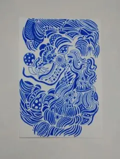 青い龍　アナログイラスト