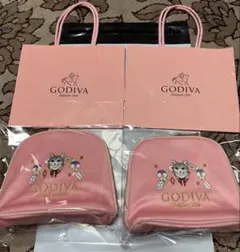 新品】限定GODIVAゴディバ猫イラスト フリースポーチ ショコラ入2個セット
