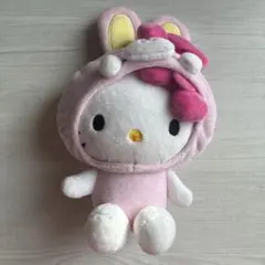 ハローキティ 50周年 ぬいぐるみ マスコット うさぎ着ぐるみ