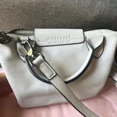 【处分】LONGCHAMP モバイルデポ ハンドバッグ クリームのサムネイル