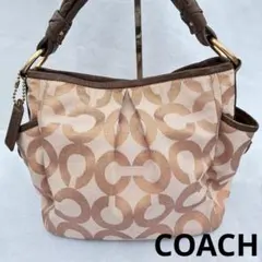 COACH コーチ ショルダーバッグ パッチワーク サークル ベージュ