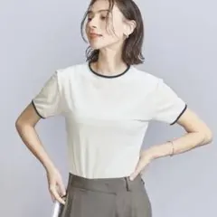 試着のみ★BEAUTY&YOUTH シアーベロア リンガー Tシャツのサムネイル