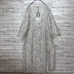未使用☆SHOO-IA-RUE 花柄 Vネック カーディガン Lサイズ レースのサムネイル